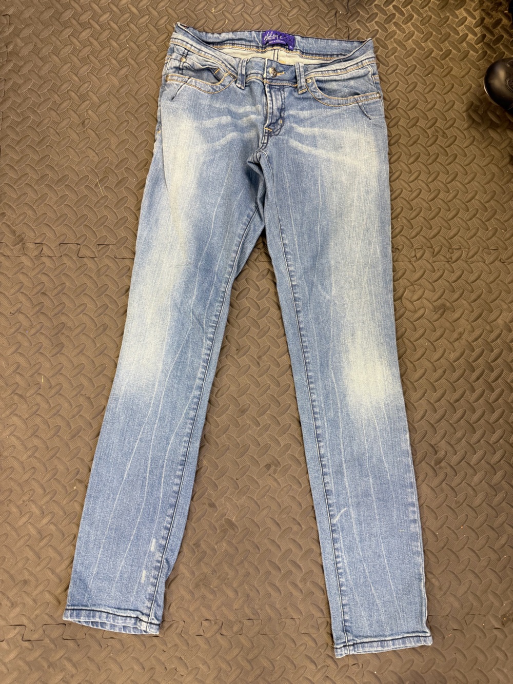 Miley Cyrus & Max Azria Blue Denim Jeans with Purple Label